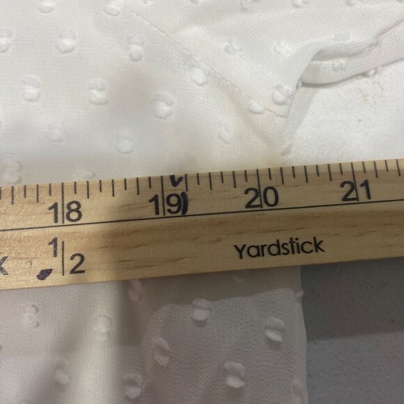 NWT Matilda Jane Blouse Womens Size M White Swiss Dot Peasant Button-Up Sheer - Picture 11 of 13